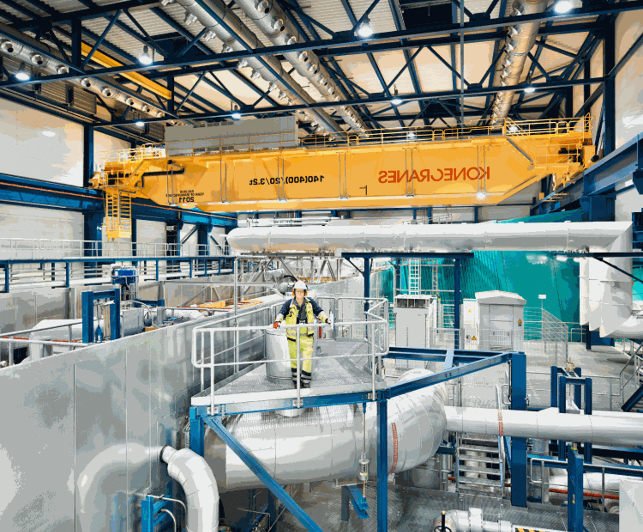 Inside a gas-fired power plant